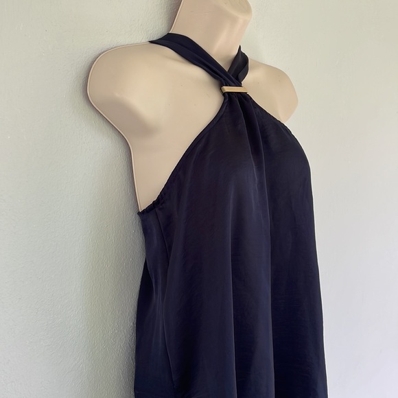 Charlotte Russe metallic blue satin blouse size XS - Picture 5 of 9